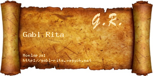 Gabl Rita névjegykártya